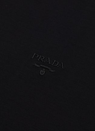  - PRADA - Logo embroidered T-shirt
