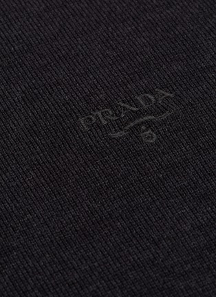  - PRADA - Logo embroidered virgin wool blend sweater