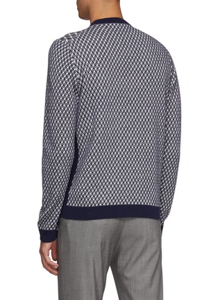 Back View - Click To Enlarge - PRADA - Geometric intarsia virgin wool-cashmere sweater