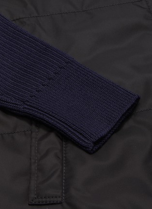  - PRADA - Quilted zip panel patchwork rib knit cardigan