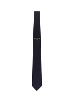 Main View - Click To Enlarge - PRADA - Logo plate nylon tie