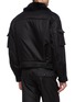 Back View - Click To Enlarge - PRADA - Shearling collar patch pocket cropped bomber jacket
