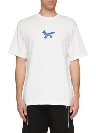 Main View - Click To Enlarge - MAISON KITSUNÉ - x ADER error 'The Blue Fox' logo print T-shirt