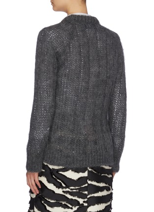 Back View - Click To Enlarge - PRADA - Mohair blend open knit cardigan