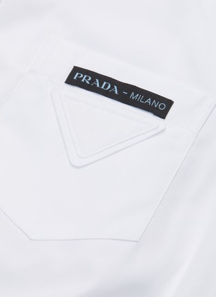 Detail View - Click To Enlarge - PRADA - Logo patch chest pocket shirt dress