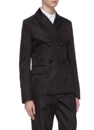 Detail View - Click To Enlarge - PRADA - Belted double breasted jacket
