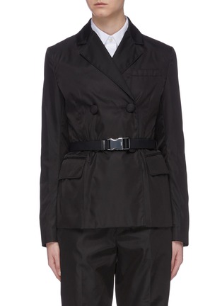 Main View - Click To Enlarge - PRADA - Belted double breasted jacket