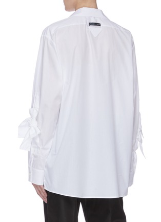 Back View - Click To Enlarge - PRADA - Bow sleeve chest pocket shirt