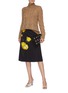 Figure View - Click To Enlarge - PRADA - Sash tie open V-back cable knit turtleneck sweater