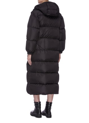 Back View - Click To Enlarge - PRADA - Buckled waist down puffer long jacket