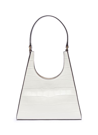 Main View - Click To Enlarge - STAUD - 'Rey' croc embossed leather shoulder bag