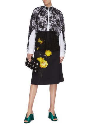 Figure View - Click To Enlarge - PRADA - Chantilly lace cape