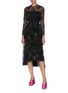 Figure View - Click To Enlarge - PRADA - Floral motif embroidered sheer lace dress