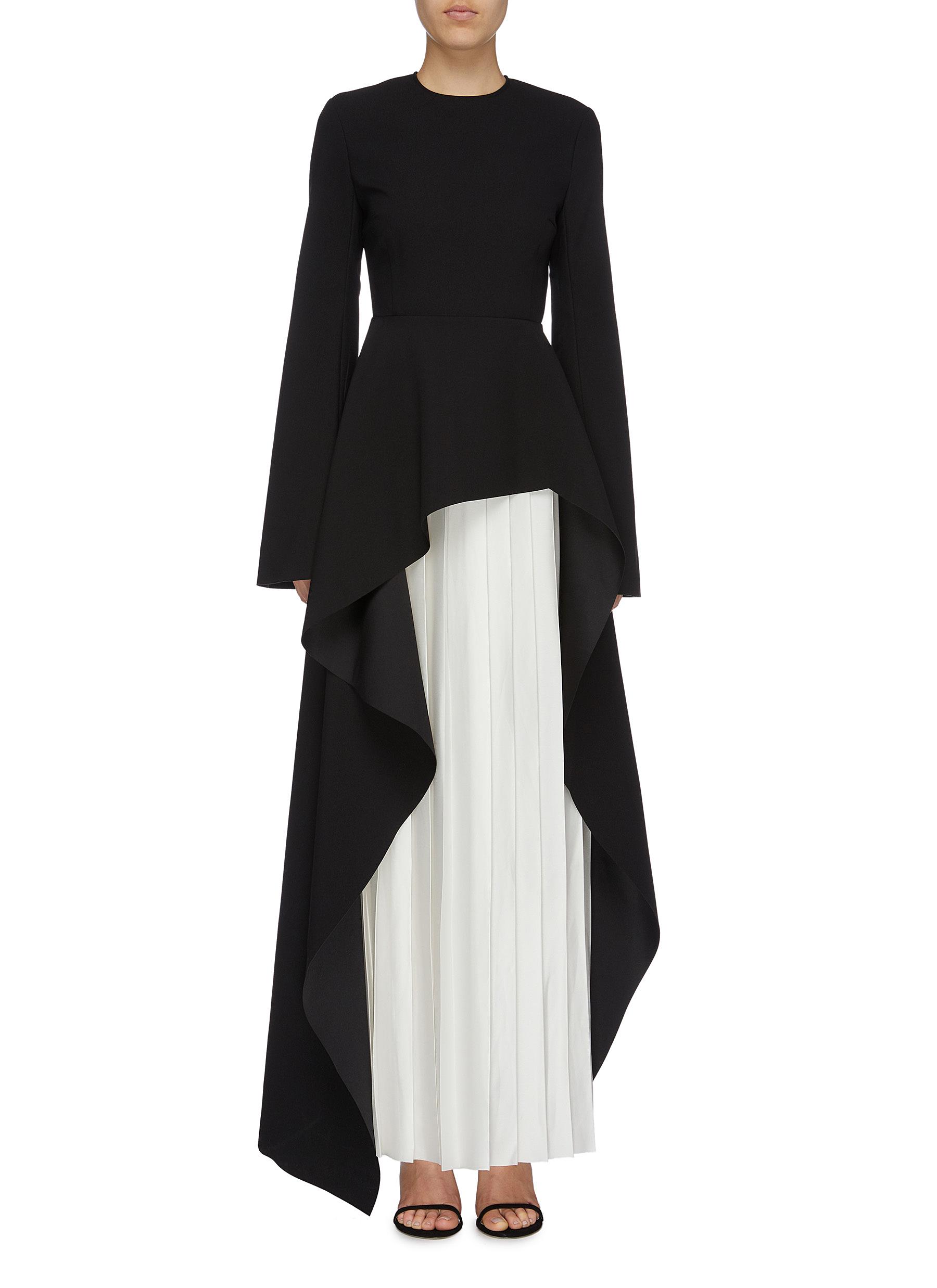 Belle contrast pleated skirt peplum 