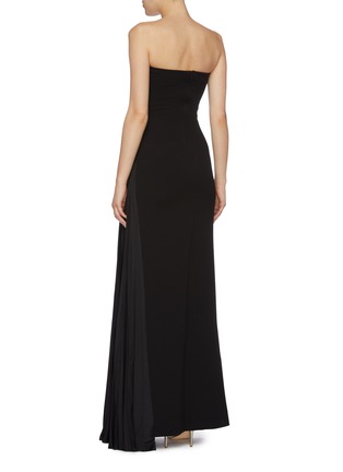 Back View - Click To Enlarge - SOLACE LONDON - 'Dolly' pleated satin drape strapless crepe dress