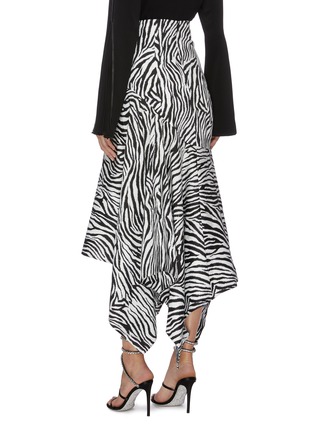 Back View - Click To Enlarge - SOLACE LONDON - 'Lonnie' zebra stripe asymmetric handkerchief skirt