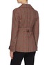Back View - Click To Enlarge - MIU MIU - Belted virgin wool blend houndstooth check plaid jacket