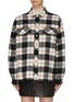 Main View - Click To Enlarge - MIU MIU - Check plaid virgin wool flannel boxy shirt jacket
