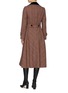 Back View - Click To Enlarge - MIU MIU - Velvet panel houndstooth check plaid double breasted coat