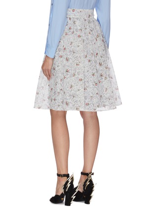 Back View - Click To Enlarge - MIU MIU - Floral print pleated skirt
