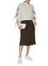 Figure View - Click To Enlarge - CHRIS RAN LIN - Organza trim chunky mock neck sweater