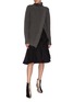 Figure View - Click To Enlarge - CHRIS RAN LIN - Flared strap panel midi skirt