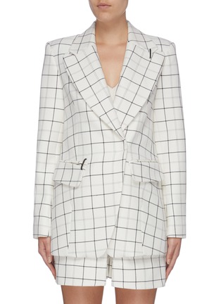 Main View - Click To Enlarge - TIBI - Double breasted windowpane check twill blazer