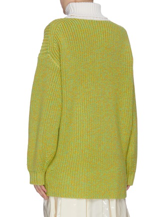 Back View - Click To Enlarge - TIBI - 'Tweedy' oversized merino wool turtleneck sweater