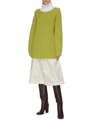Figure View - Click To Enlarge - TIBI - 'Tweedy' oversized merino wool turtleneck sweater