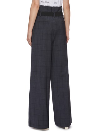 Back View - Click To Enlarge - TIBI - 'Menswear' belted windowpane check wool blend pants