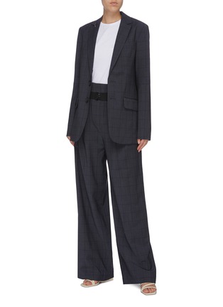 Figure View - Click To Enlarge - TIBI - 'Menswear' belted windowpane check wool blend pants