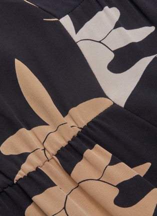 Detail View - Click To Enlarge - TIBI - 'Ghost Orchid' print shirred panel silk asymmetric skirt