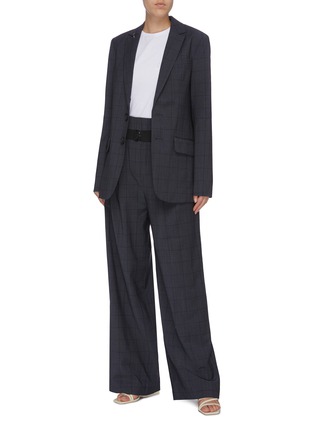 Figure View - Click To Enlarge - TIBI - 'Menswear' split elbow windowpane check blazer