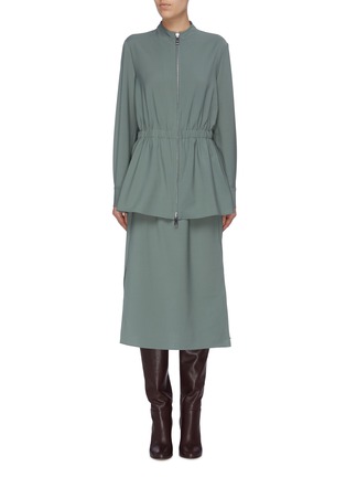 Main View - Click To Enlarge - TIBI - Layered ruched waist dress