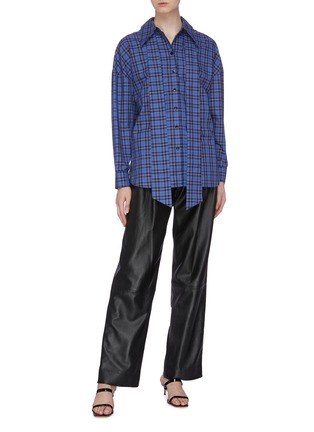 Figure View - Click To Enlarge - TIBI - 'Kingston' check plaid pussybow shirt