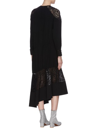 Back View - Click To Enlarge - TIBI - Guipure lace panel dress