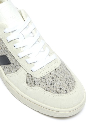 Detail View - Click To Enlarge - VEJA - 'V-10' suede panel woven sneakers