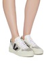 Figure View - Click To Enlarge - VEJA - 'V-10' suede panel woven sneakers