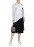 Figure View - Click To Enlarge - JW ANDERSON - Sash tie neck pleated asymmetric top