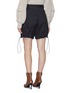 Back View - Click To Enlarge - JW ANDERSON - Belted drawstring cuff pinstripe shorts