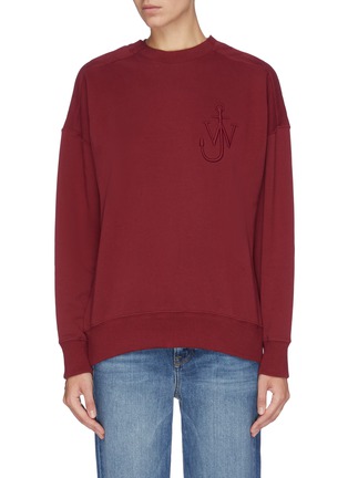 Main View - Click To Enlarge - JW ANDERSON - Button shoulder logo embroidered sweatshirt