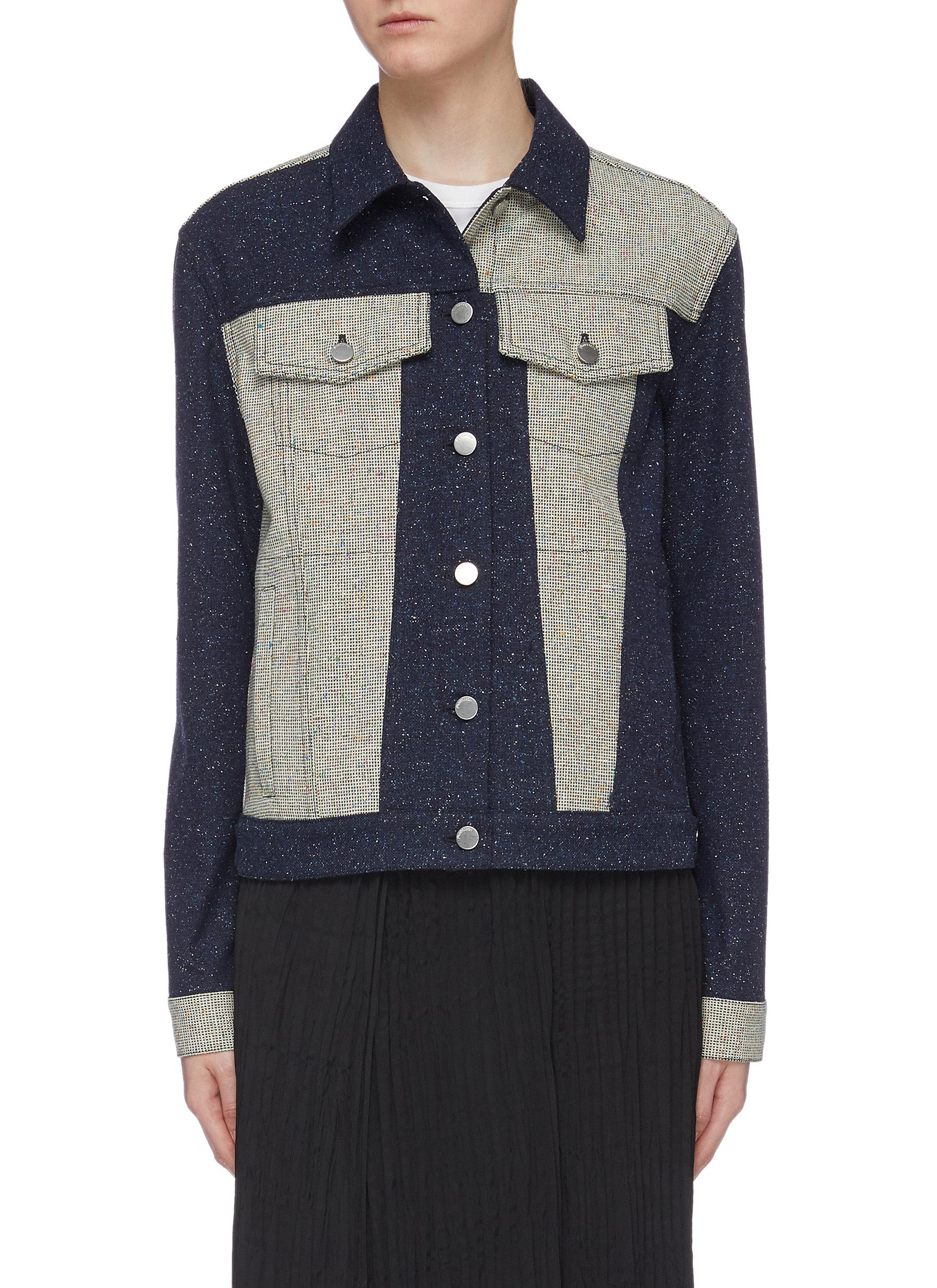 Patchwork speckled trucker jacket by Jw Anderson