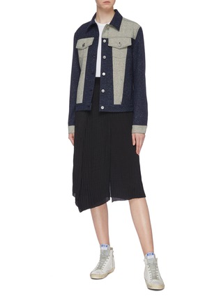Figure View - Click To Enlarge - JW ANDERSON - Patchwork speckled trucker jacket