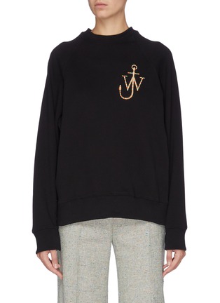 Main View - Click To Enlarge - JW ANDERSON - Button sleeve logo embroidered sweatshirt
