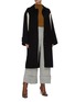 Figure View - Click To Enlarge - JW ANDERSON - Belted contrast rib knit panel melton coat