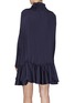 Back View - Click To Enlarge - JW ANDERSON - Sash tie mock neck pleated satin dress
