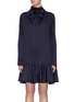 Main View - Click To Enlarge - JW ANDERSON - Sash tie mock neck pleated satin dress