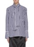 Main View - Click To Enlarge - JW ANDERSON - Scarf panel extended cuff gingham check shirt