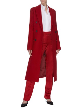 Figure View - Click To Enlarge - HELMUT LANG - Belted double breasted wool coat