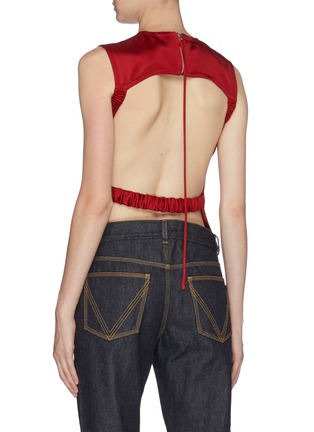Back View - Click To Enlarge - HELMUT LANG - Cutout open back sleeveless satin top
